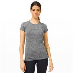 Lululemon Swiftly Tech 2.0, Hip Length, Short Sleeve Gray Athletic Top, Size 8